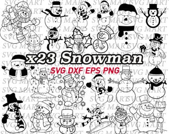 Snowman clipart | Etsy