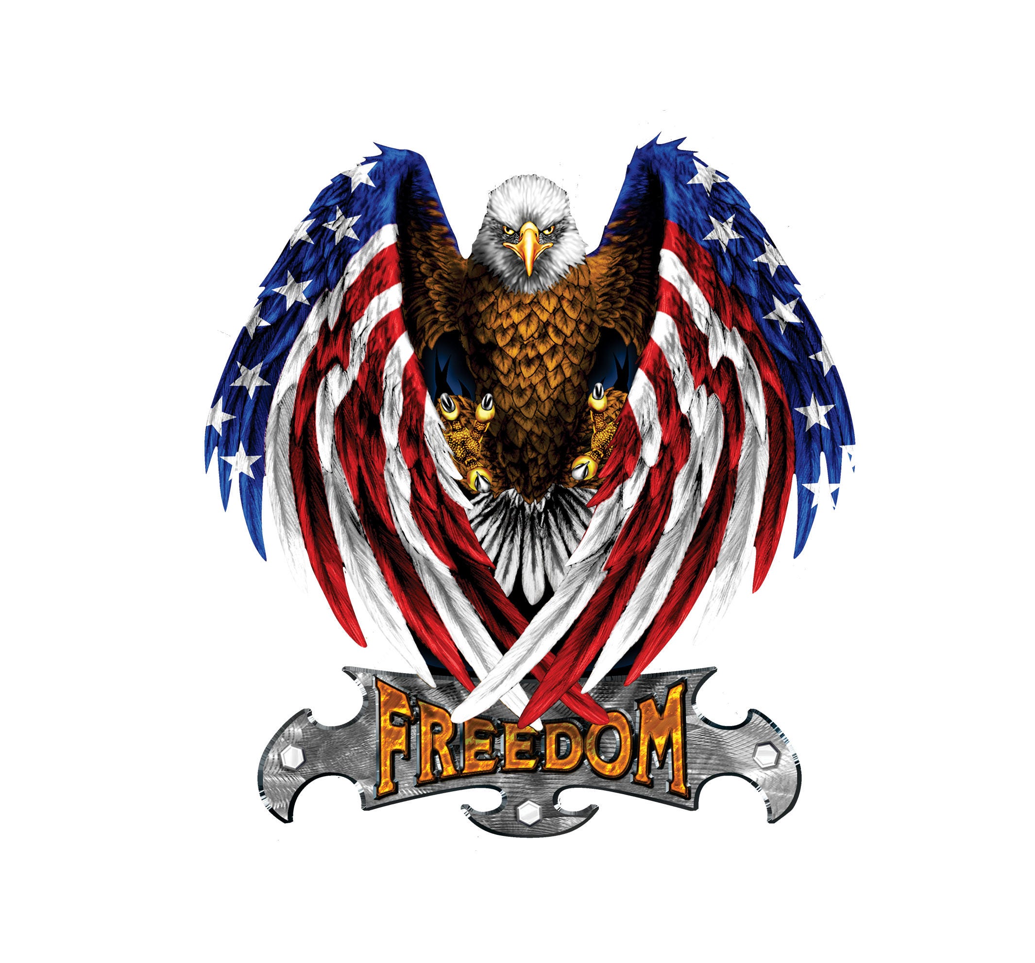 Freedom Bald Eagle Flag Decalfull color Decal patriot Decal