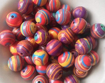 Turquoise colored semi precious 10 mm smooth round 3 beads (TM10)