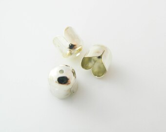 3 x 8mm (l401) silver Tulip shells