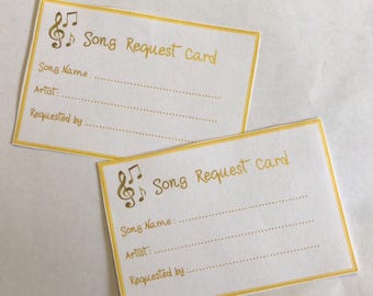 Song request cards | Etsy