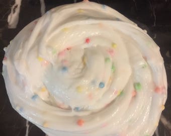 Fluffy Slime, Floam Slime, Rainbow Floam Slime "Birthday Butter Slime"-2oz-4oz-8oz