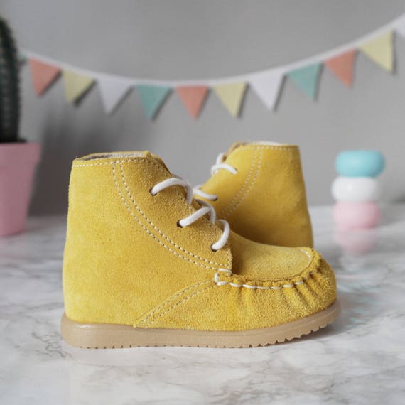 Driving Moccasin Boots Baby High Top Walking Shoes Wide Width