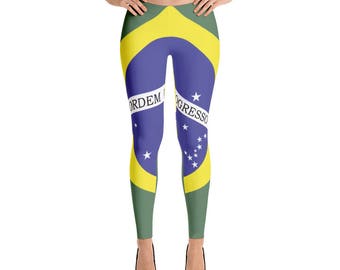 BRAZIL LEGGINGS /Brasil Brazilian Flag Leggings/ Fifa / Funky