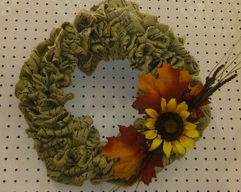 Burlap Sunflower Wreath