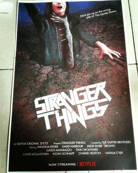Blood Splattered stranger things season 2 poster evil dead.