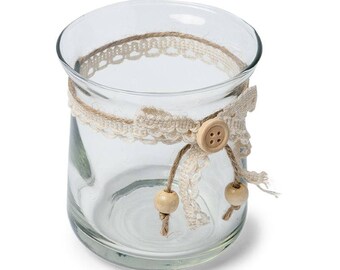 Photophore Jute & Dentelle
