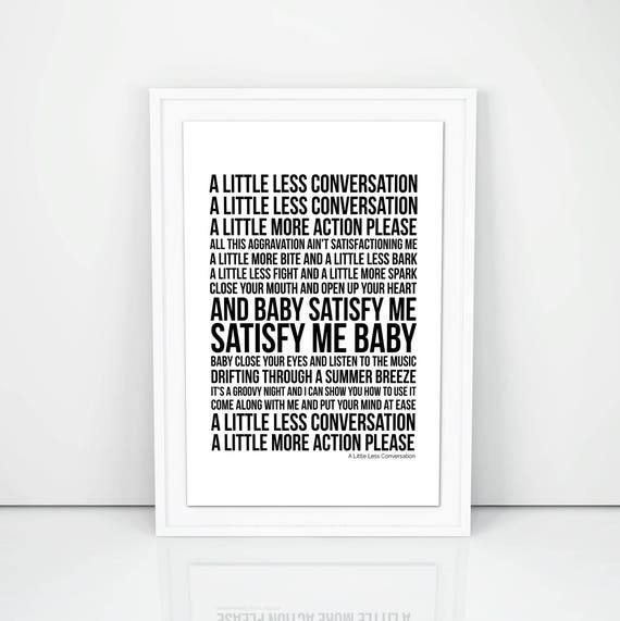 Elvis Print A Little Less Conversation Lyrics song Poster A4