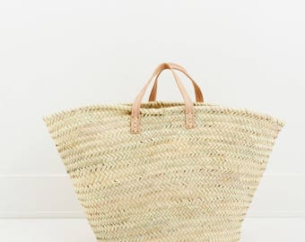Parisienne French Market Basket, French Basket, Moroccan Basket, Straw Bag, Shopper Bag, Panier marocain, Panier de Provence