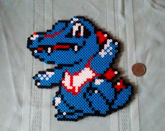 Totodile Pokemon Hama Perler Bead Sprite