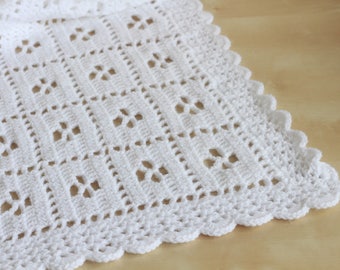 Cross stitch crochet baby blanket