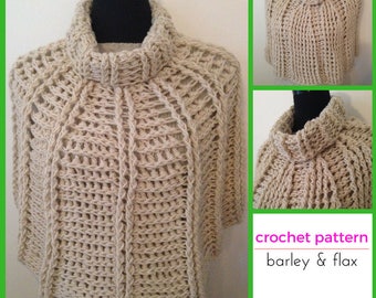 Crochet Poncho Pattern Instant Download PDF Bennington Capelet