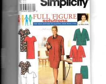 Simplicity Women's Dress or Top, Skirt and Jacket Pattern 7740