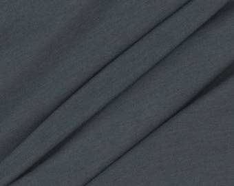 Blue Heather Melange Wool Jersey Fabric