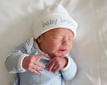 Name Hat; Personalized Baby Hat; Newborn Name Hat; Newborn Hospital Hat; Baby Shower Gift; Grey hat