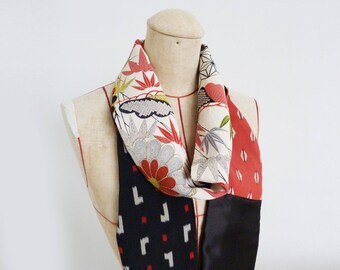 Silk scarf, kimono fabric, vintage Japanese silk kimono fabric, decorative scarf