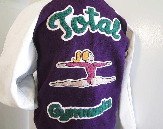 Total Gymnastics Varsity Jacket Vintage 80s letter jacket TG When Gymnastic is Life Letterman jacket Brianne wool jacket S M