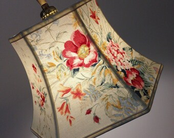 Bridge Lampshade-Downbridge Lamp Shade-Floral Lampshade-Shabby Chic-Laura Ashley Fabric-Hexagon Bell fabric shade