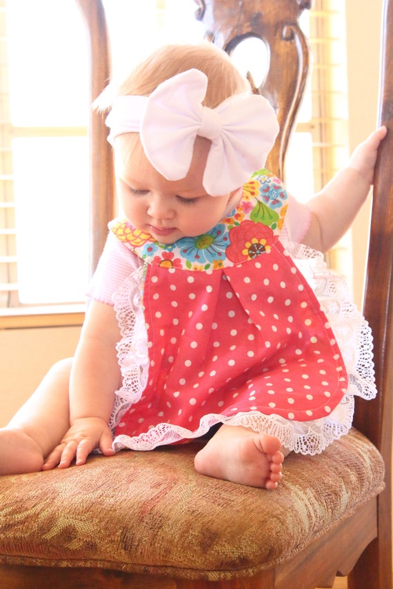 Items similar to Baby Girl Bib Dress Reversible Girls Bib that can be