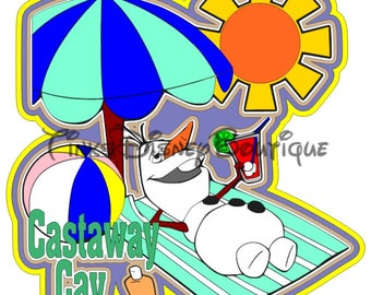 Olaf Disney Cruise SVG Title Castaway Cay Scrapbook Vacation Disney World Cricut Silhouette Print then Cut