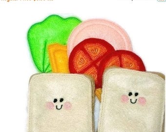 SALE Pretend play felt food Smiley face sandwich #PF2501SMILEY