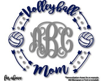 Volleyball Mom Monogram Wreath with Balls (monogram NOT included) - SVG, DXF, png, jpg digital cut file for Silhouette or Cricut