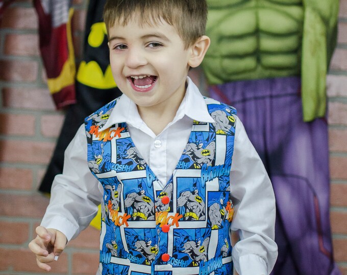 Batman Birthday - Boys Vest - Superhero Party - Little Boy Clothes - Toddler Birthday - Superhero Birthday - Toddler Boys - 12 mos to 8 yr