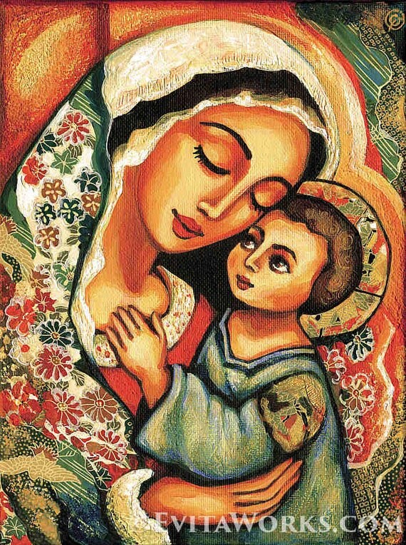 Madonna Child Blessed Mother Virgin Mary Jesus mother son