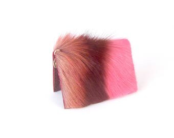 pink fur wallet