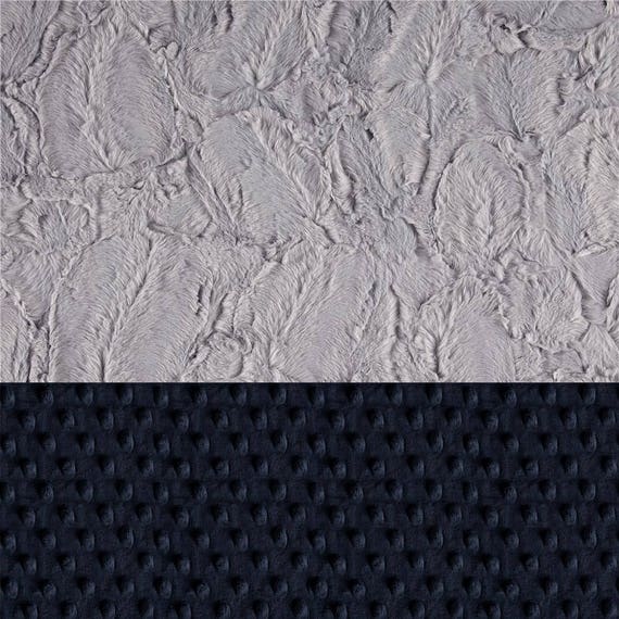 Baby Blanket, Gray Navy Faux Hide Personalized Baby Blanket - Nursery Decor Boy // Minky Baby Blanket // Name Baby Blanket