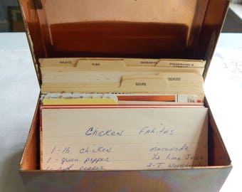 Copper Recipe Box with recipes