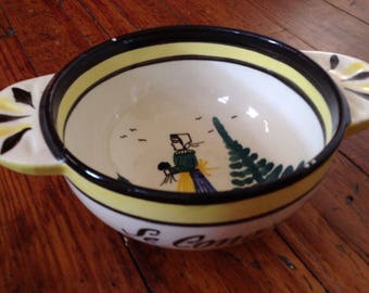 Quimper Cafe Au Lait Bowl - French Vintage