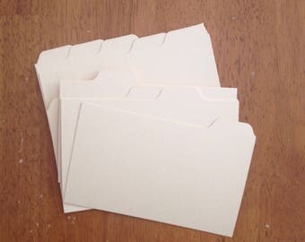 manila index cards vintage set of 27 recipe dividers 3x5