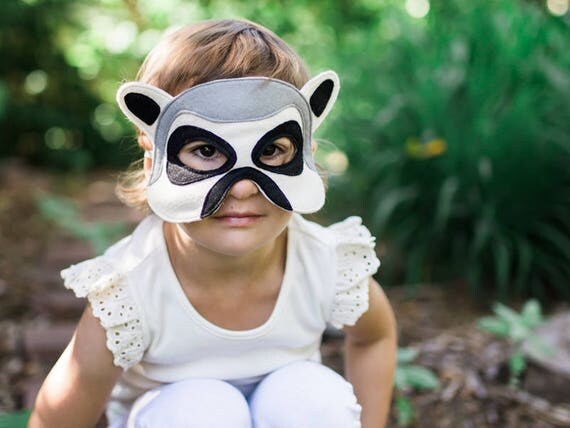 Kids Mask Lemur Mask Kids Animal Mask Dress up Mask Soft