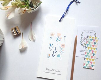 Perpetual birthdays calendar, birthdays calendar, floral illustration birthdays calendar, perpetual calendar floral illustration - botanical