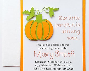 Baby Shower Invitation Girl. Pumpkin Baby Shower Invitation. Baby Shower Invite. Gender Neutral Baby Invitation. Baby Shower Invitation Boy.