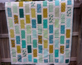 Mustang Sally Twin Size Quilt - Modern Rectangles