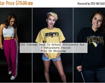 Back to School Clothing - Athletic Wear - Vintage Crewneck Sweatshirt - Vintage Nike - 90s Adidas - Vintage Windbreaker - Athletic Crop Top