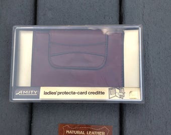 Vintage AMITY Leather Wallet / Amity French Purse Wallet / Burgandy Cowhide Amity Wallet / NOS