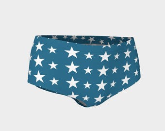Wonder Woman B | Mini Shorts | Bikini Bottoms | Size XS S M L XL | Bold Design Print Active Swim Wear Hot Pants Yoga Dance Beach Volleyball