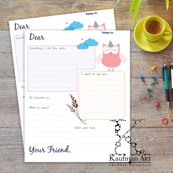 Pen Pal write outs and tracker