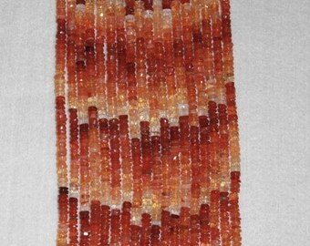 Opal, Mexican Fire Opal, Heishi Rondelle, Faceted Rondelle, Gemstone Bead, Semi Precious, Natural Stone, Grade A, Sparkle, Strand, 4-5 mm