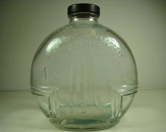 Chicago Worlds Fair 1933 Glass Decanter/Jar A Century of Progress 1833-1933