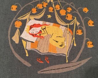 Heather Ross Kokka Far Far Away 2 Sleeping Beauty Gray FQ