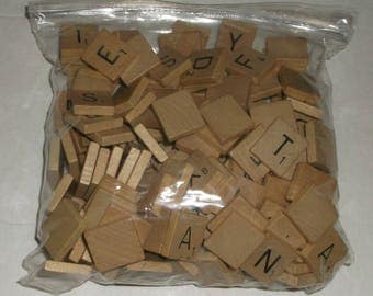 249 Vintage Scrabble Wooden Tiles Letters Crafts Scrap booking Spelling