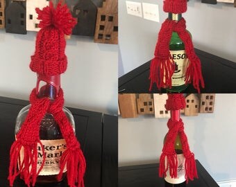 Wine Bottle Cozy Knitting Pattern Wine Bottle Topper Knitting