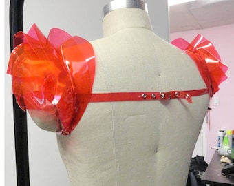 XS/S Red Clear Shrug - tinted PVC layered shrug from Artifice Clothing