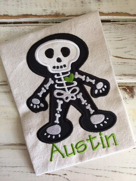 Skeleton Halloween Applique Embroidery Design 5x7 6x10 8x8 Skeleton skull halloween applique embroidery design 4x4 5x7