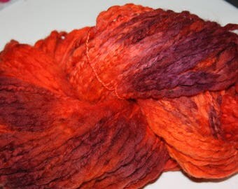 Hand Dyed "Smokin' Hot" Super Soft Thick~n~Thin Peruvian Yarn