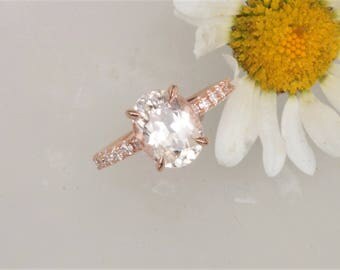 3.77ct Champagne Sapphire Rose Gold Engagement Ring